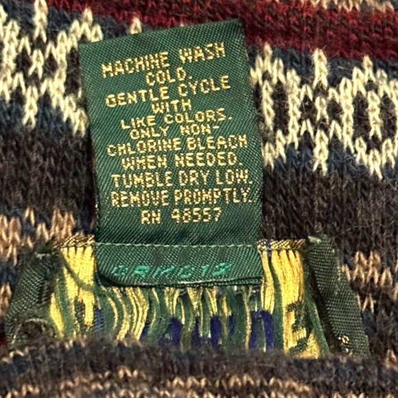 Cambridge Classics Sweater Mens Grandpa Knit Large Long Sleeve Fair Isle Y2K Vnt - Picture 8 of 8